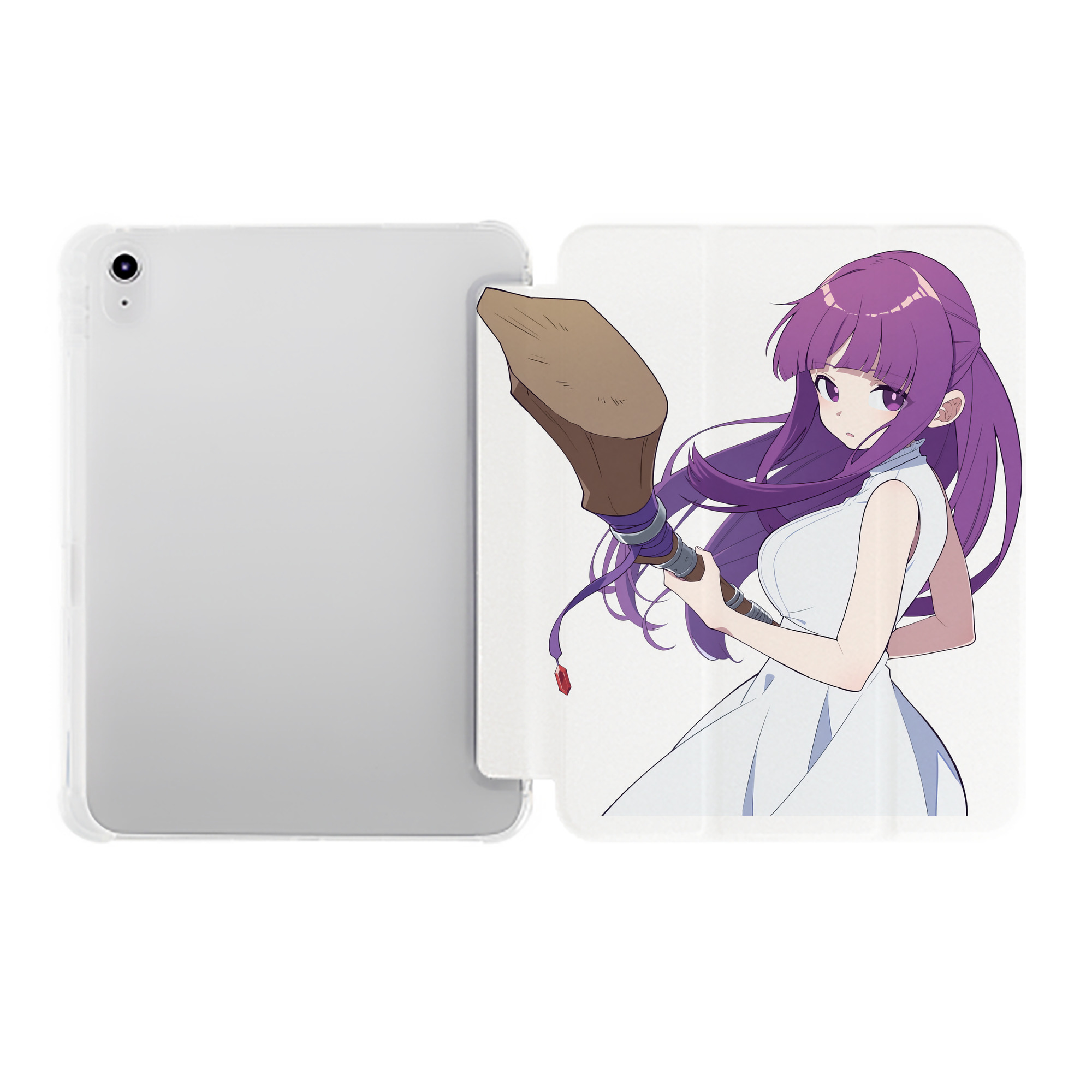 （画像用） 葬送のフリーレン Frieren IPad ケース ペン収納付き 三つ折りスタンド PUレザー×シリコン 対応機種9.5/10.5/10.9インチ
